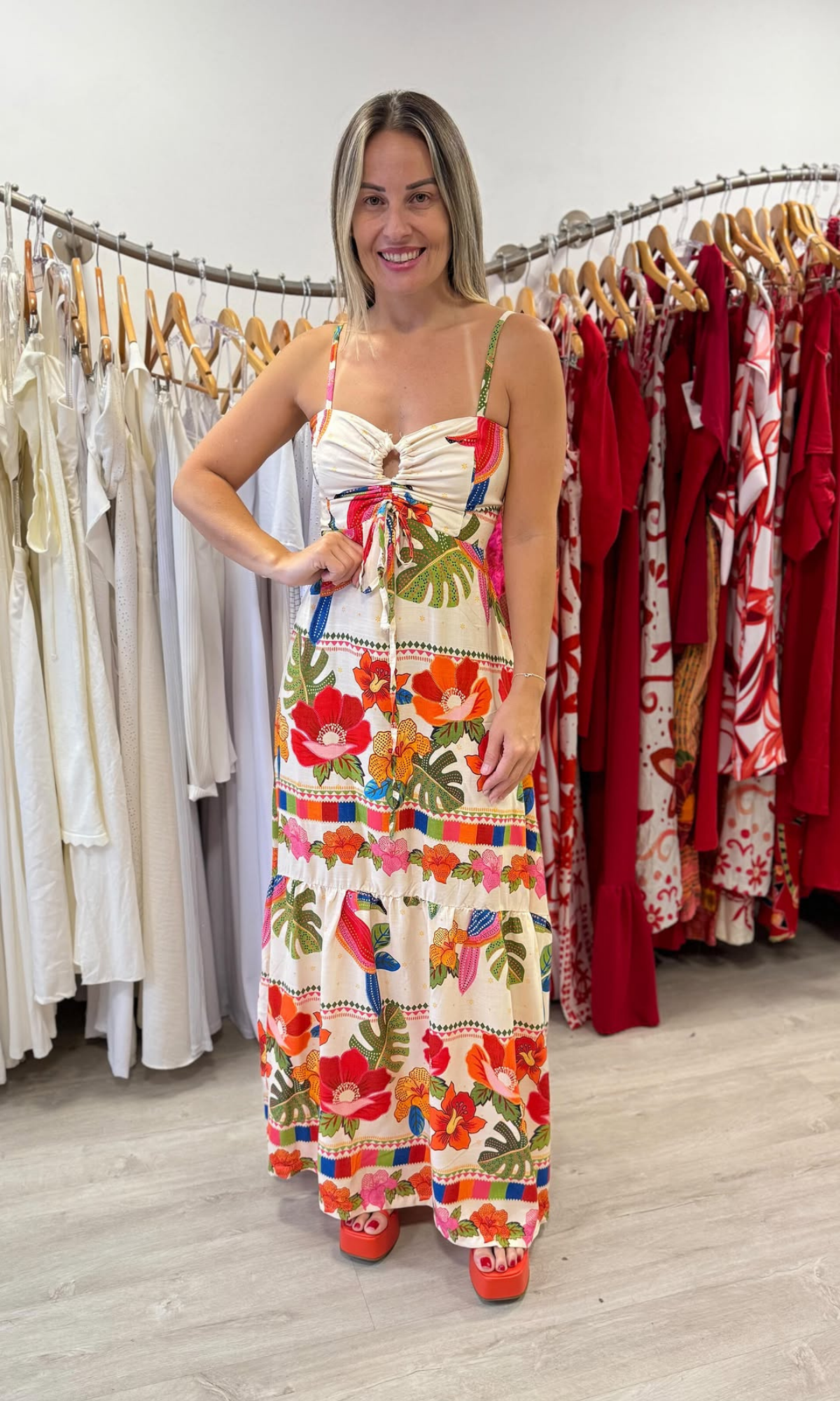 1266 | Vestido Eriene Folhagem Viva